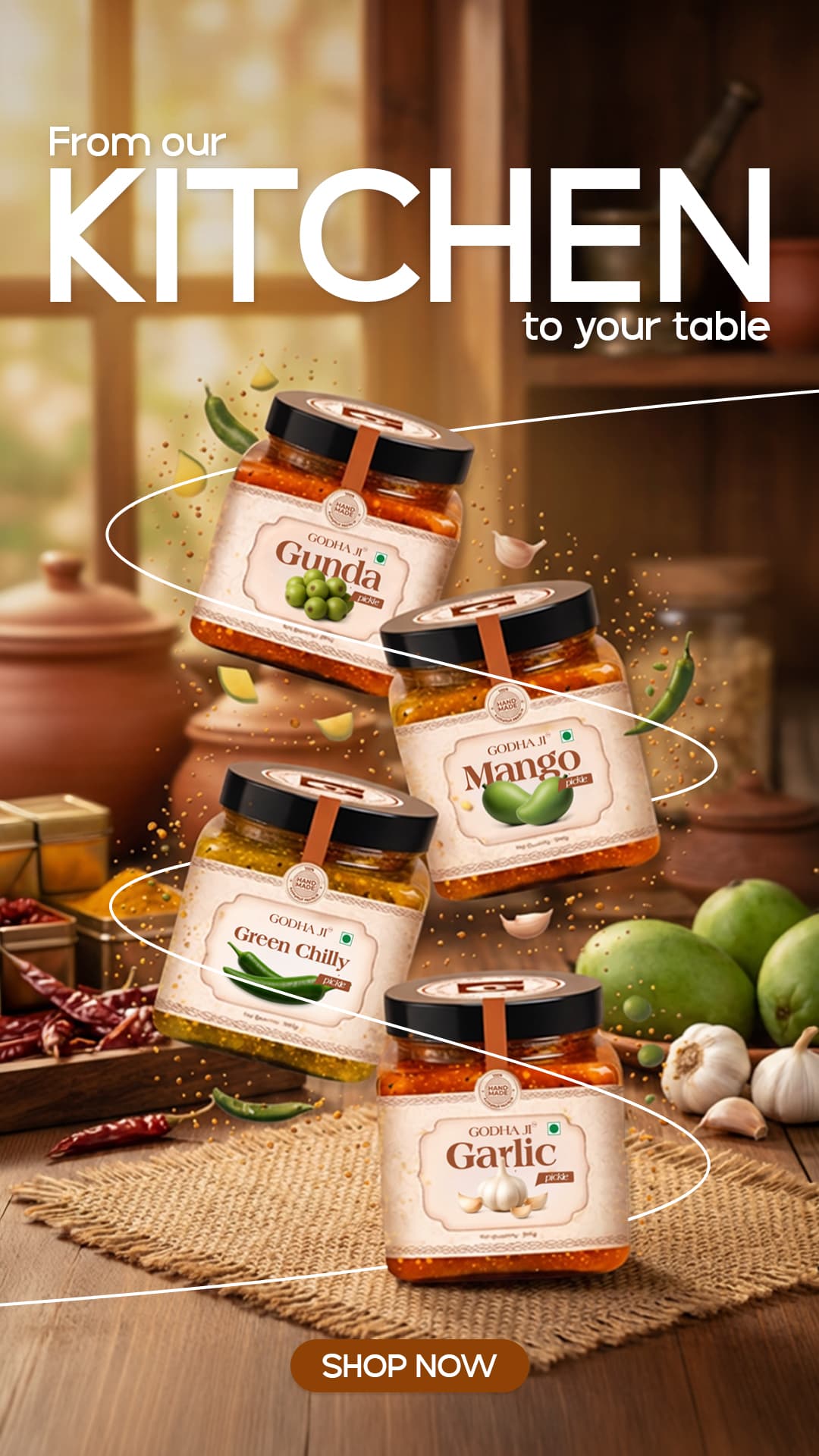 Buy authentic Rajasthani pickles online at Godhaji — free shipping across India